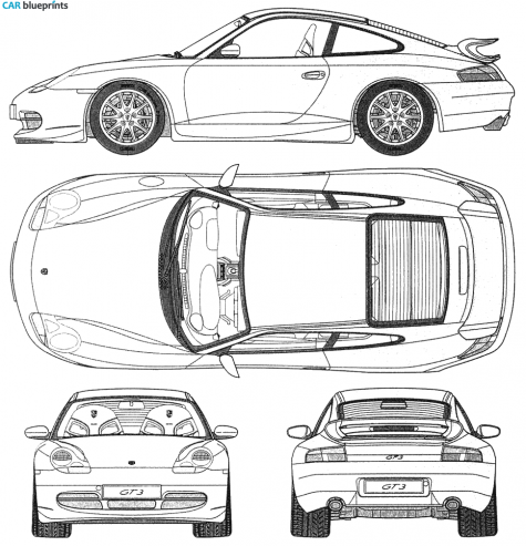 1999 Porsche 911 (996) GT3 Coupe blueprint