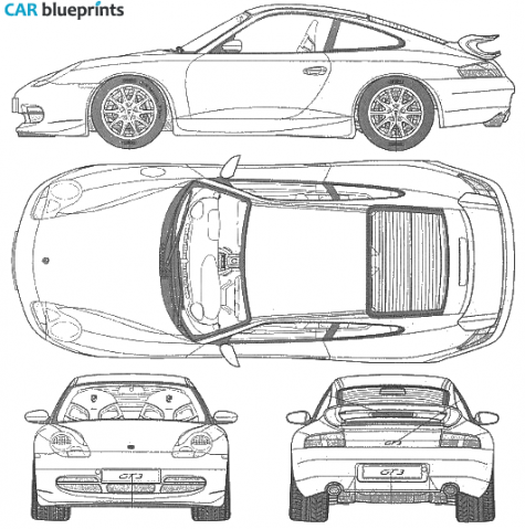 2004 Porsche 911 (996) GT3 Coupe blueprint