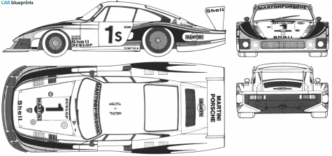 1978 Porsche 935/78 Moby Dick Coupe blueprint