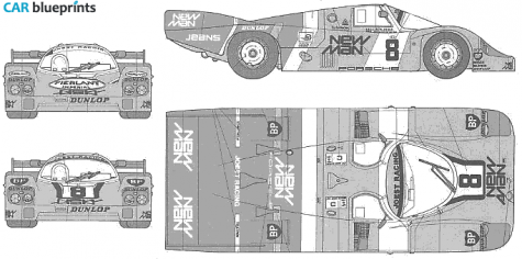 1984 Porsche 956 Coupe blueprint