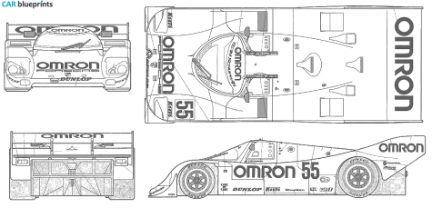 1988 Porsche 962C Coupe blueprint