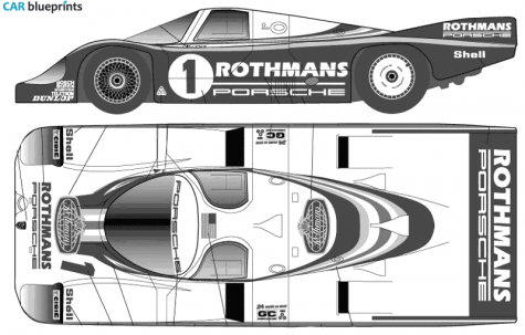 1984 Porsche 962 Coupe blueprint