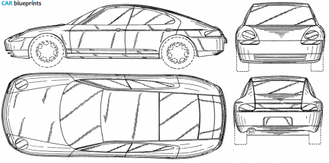 1993 Porsche 911 (993) 4-door Hatchback blueprint