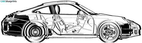 2002 Porsche 911 (997) Carrera S Coupe blueprint