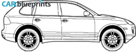 2007 Porsche 957 Cayenne SUV blueprint