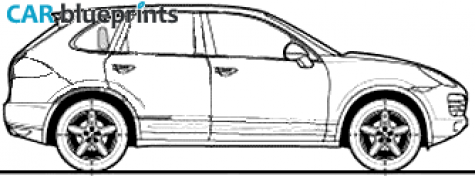 2010 Porsche 957 Cayenne II Hybrid SUV blueprint