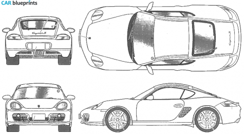 2008 Porsche 987 Cayman S Coupe blueprint