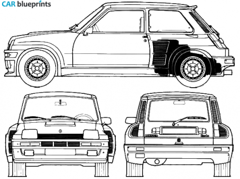 1978 Renault 5 Turbo Hatchback blueprint