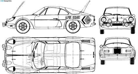 1960 Renault Alpine A110 Coupe blueprint