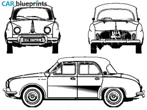 1955 Renault Dauphine Sedan blueprint