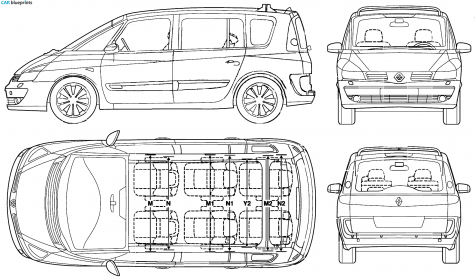 2006 Renault Espace Minivan blueprint