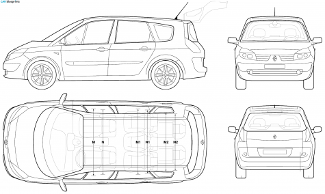 2006 Renault Grand Scenic Minivan blueprint