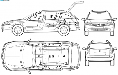 2006 Renault Laguna II Break Wagon blueprint