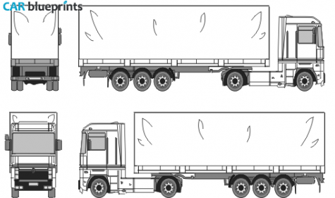 1990 Renault Magnum AE Truck blueprint