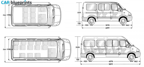 1997 Renault Master Seater Van blueprint