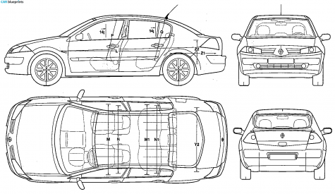 2006 Renault Megane Sedan blueprint