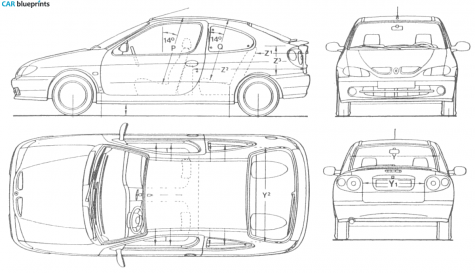 2000 Renault Megane Coupe blueprint