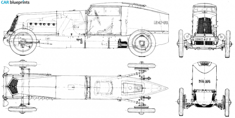 1926 Renault Record Car OW blueprint