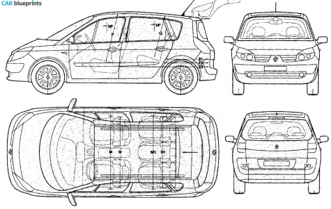 1999 Renault Scenic Minivan blueprint