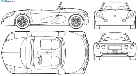 1996 Renault Spider Targa blueprint