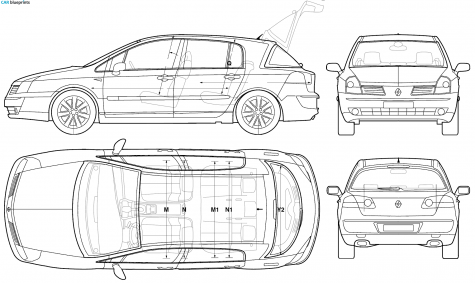 2006 Renault Vel Satis Hatchback blueprint