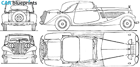 1936 Rolls-Royce Phantom III Drop Head Coupe blueprint