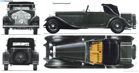 1933 Rolls-Royce Phantom III Drophead Coupe blueprint