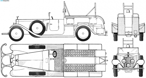 1930 Rolls-Royce Phantomi Fire Engine Truck blueprint