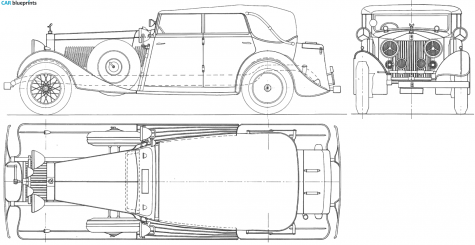 1934 Rolls-Royce Phantom II Torpedo Cabriolet blueprint