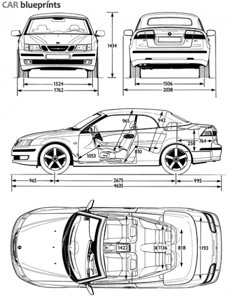 2000 Saab 9-3 Cabriolet blueprint