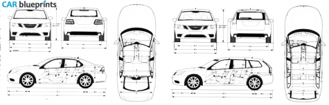 2008 Saab 9-3 USA Sedan blueprint