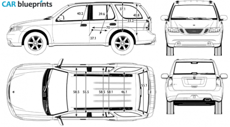 2005 Saab 9-7X SUV blueprint