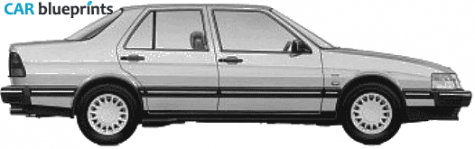 1999 Saab 900 CD Sedan blueprint