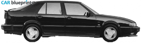 1997 Saab 9000 CS Sedan blueprint