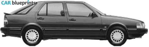 1995 Saab 900 Sedan blueprint