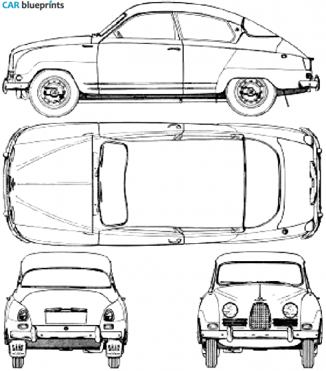 1962 Saab 96 Coupe blueprint