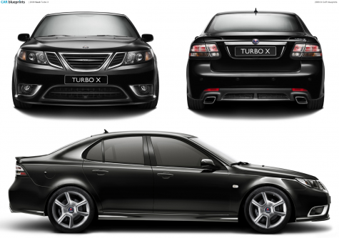 2008 Saab Turbo X Sedan blueprint