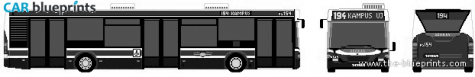 2005 Scania CN91UB Bus blueprint