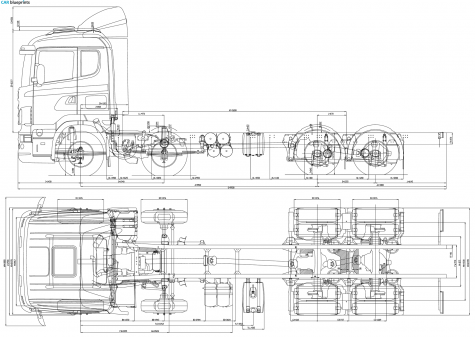 Scania LB 8x4 Truck blueprint