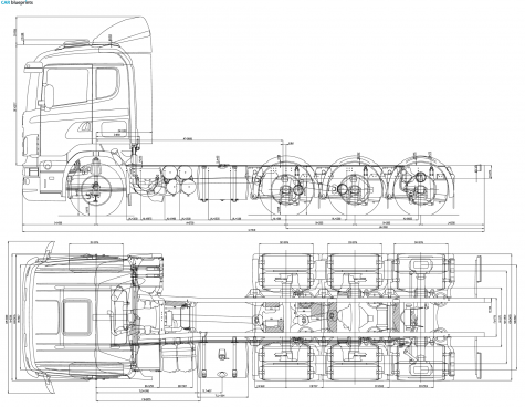 Scania LB 8x4 Truck blueprint