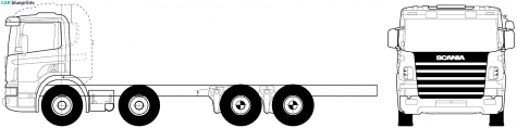 2005 Scania P-Cab 11 Litre 8x4 Truck blueprint