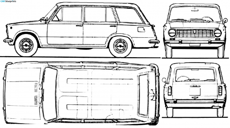 1973 Seat 124 Familiale Wagon blueprint