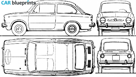 1970 Seat 850 Sedan blueprint