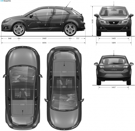 2009 Seat Ibiza SC Hatchback blueprint