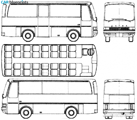 1979 Setra S208HMU Bus blueprint