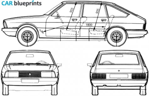 1977 Simca 1307 Hatchback blueprint