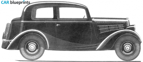 1936 Simca 6 Berline Sedan blueprint