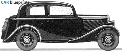 1937 Simca 6 Berline Sedan blueprint