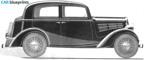 1936 Simca 6 Berline Sedan blueprint