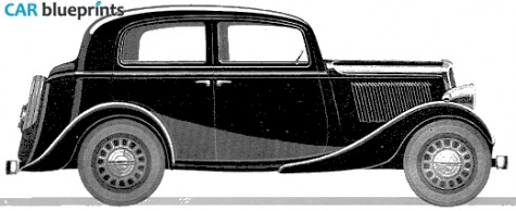 1937 Simca 6 Berline Sedan blueprint